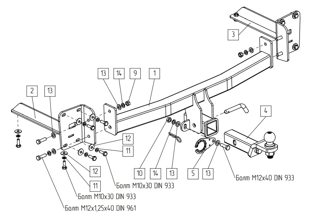 Фаркоп TowRus для Volkswagen Teramont 2022- 269092 в Пермь Фаркоп TowRus для Volkswagen Teramont 2022- 269092 в Пермь