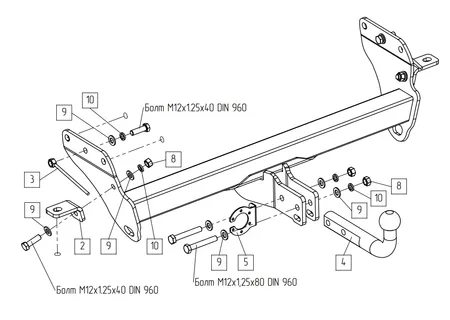 Фаркоп Baltex для Jeep Grand Cherokee 2010-2022 Арт. 049115 049115 в Пермь