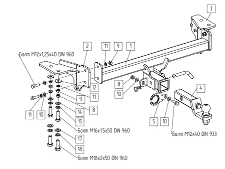 Фаркоп TowRus для Haval F7 2024- 129299 в Пермь